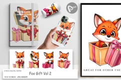 Digital Paper Fox Gift Product Image 1
