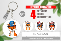 Keychain Fox Patriotic Product Image 1