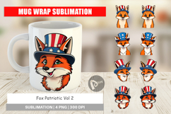 Mug Wrap Fox Patriotic Product Image 1