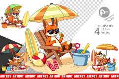 Summer Fox Clipart Product Image 1