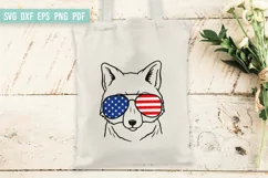 Fox SVG | Fox with glasses USA print| 4th of July SVG Product Image 2
