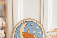Fox Baby Name Sign SVG | Woodland Nursery Door Sign Product Image 4
