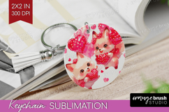Foxes Valentine Keychain PNG Cute Valentines Day Keychain Product Image 1