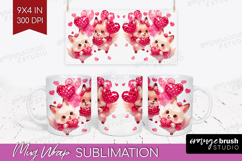 Foxes Valentine Mug Wrap Cute Valentines Day Mug PNG Product Image 1
