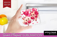 Foxes Valentine Magnet Sublimation Cute Valentines Day Product Image 1