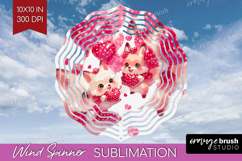 Foxes Valentine Wind Spinner Sublimation PNG Cute Valentines Product Image 1