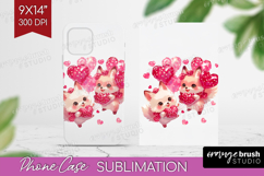 Foxes Valentine Phone Case PNG Cute Valentines Day Case PNG Product Image 1