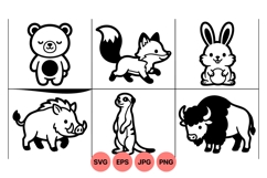 Vector Woodland Animal Clipart For Kids Crafts Product Image 1