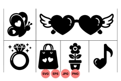 Cute Love Icon Clipart For Romantic Crafts Product Image 1