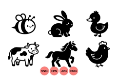 Cute Farm Animal Svg Illustration Product Image 1