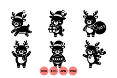 Cute Christmas Reindeer SVG Clipart For Holiday Crafts Product Image 1