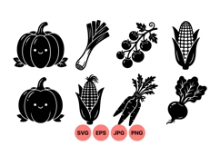 Cute Vegetable SVG Clipart for Crafts Product Image 1