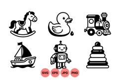 Line Art Kids Toy Icons For Nursery Designs Product Image 1