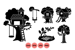 Whimsical Treehouse Clipart For Kid Designs Product Image 1