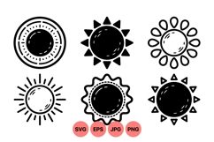 Hand Drawn Vector Sun Icons For Design Projects Product Image 1