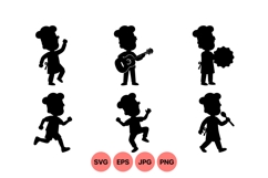 Playful Kids Silhouette Vector Illustration Product Image 1