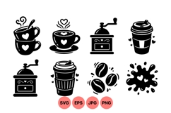 Hand Drawn Coffee Clipart Illustrations For Crafts Product Image 1