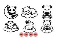 Cute Baby Animal SVG Clipart For Kids Decor Product Image 1