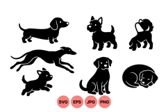 Dog Silhouette Vector Illustrations For Crafts Product Image 1