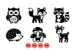 Adorable Woodland Animal Clipart SVG Designs Product Image 1
