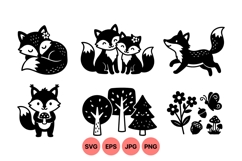 Hand Drawn Woodland Fox Animal Clipart Design Product Image 1