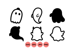 Cartoon Halloween Ghost Clipart for Crafts Product Image 1