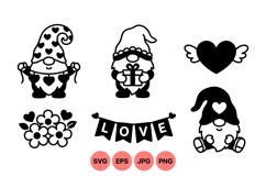 Cute Valentine Gnome Clipart Illustrations for Crafts Product Image 1