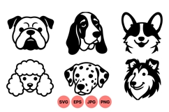 Vector Dog Breed Faces Illustration Product Image 1
