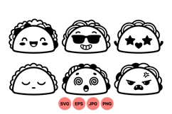 Cute Taco Emojis Svg Clipart For Crafts Product Image 1