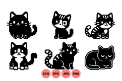 Cute Pixel Art Cat Illustration Product Image 1