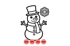 Cute Winter Snowman Svg For Holiday Crafts Product Image 1