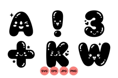 Cute Kawaii Alphabet Characters SVG Clipart Product Image 1