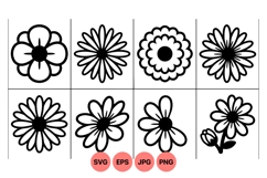 Vintage Floral Silhouette Clipart for Crafts Product Image 1