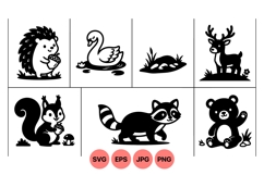 Cute Woodland Animals SVG Clipart for Kids Product Image 1