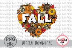 Fall Heart Sublimation Design, Heart from Fall Pumpkins PNG Product Image 1