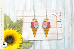 Ice Cream Dangling Earrings | Summer Laser Cut Earrings Product Image 2