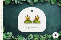Funny Crown Frog Laser Cut Stud Earring Design Product Image 2
