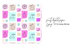 Fruits Digital Paper. Fruits Seamless Patterns. Product Image 1