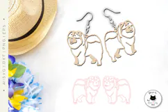 Chow Chow Dog Earrings Laser Cut File | Laser Jewelry Product Image 2