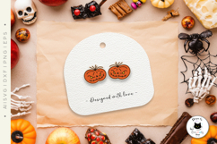 Halloween Pumpkin Stud Earrings Laser Cut Design Product Image 2
