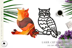Layered Owl Earrings Laser Cut | Animal Earrings SVG Product Image 3