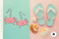 Cute Axolotl Laser Cut Earrings | Axolotl SVG Cut File Product Image 2