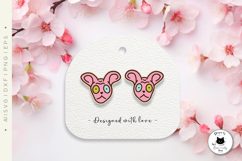 Funny Cat Laser Cut Stud Earrings Set | Animal Earrings SVG Product Image 2