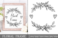 Floral Wreath Svg Cut File. Circle Leaves Frame Png. Product Image 1