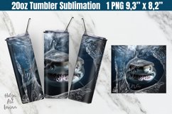 Shark in plastic Wrap 20 OZ Tumbler Sublimation Product Image 1