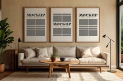 Mockup photo frames in modern living room Product Image 1
