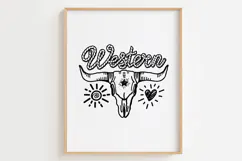 Western Skull Clipart SVG Rope Font Western Tshirt Design Product Image 8
