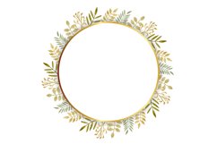 Beautiful watercolor frame with leaves Product Image 1
