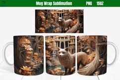3D fox Mug Wrap Sublimation | 15 OZ Product Image 1