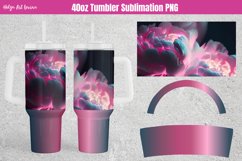 40 oz Tumbler Sublimation. Neon peonies Product Image 1
